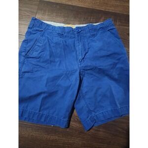Cremieux Shorts Mens 34 Blue Chino Flat Front Cotton Casual Summer Wear